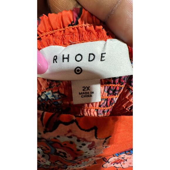 Rhode x Target 2X leafy floral print tiered midi dress - Picture 3 of 8